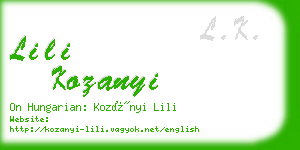 lili kozanyi business card